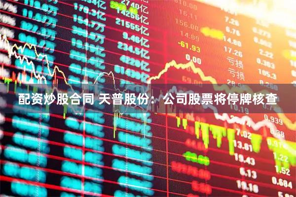 配资炒股合同 天普股份：公司股票将停牌核查